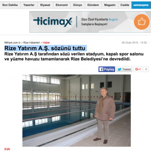 Rize Yatırım A.Ş. sözünü tuttu.